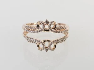 14K Rose Gold APX 1/2 CTW Round Diamond Ring Guard Sz 9.75 (AM1085327) - Picture 1 of 9