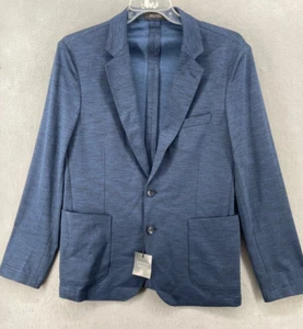 Norstrom Blazer Jacket Mens Sz L Blue Extra Trim Fit Pockets Suit Dress - Picture 1 of 11