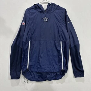 Chaqueta Nike On Field Dallas Cowboys para hombre mediana Capucha cortavientos azul 1/4 cremallera NFL - Imagen 1 de 8