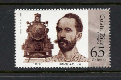 L176  Costa Rica  2001   trains locomotives   1v.    MNH Cover