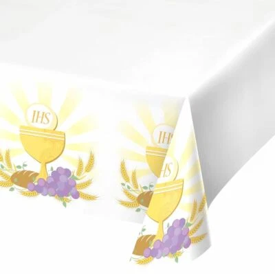 Creative Converting Border Print Plastic Tablecover, 54 x 102", Rise Above - Image 1 of 2