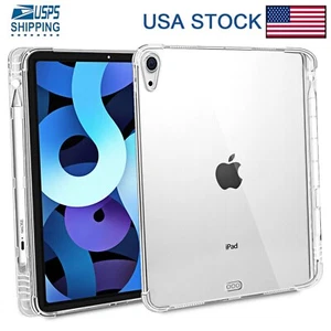 For iPad 9th 8th 7th 6th 5th Gen Mini 8.3" Clear TPU Back Case W/Pencil Holder - Picture 1 of 23