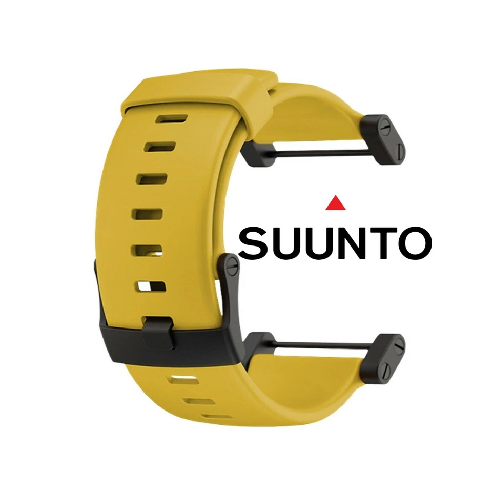 New 24mm SUUNTO Core Rubber Strap Lemon Yellow Diver Watch Band PVD Adapter Set - Image 1 of 1