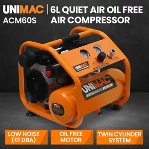 UNIMAC 1.5HP 6L Silent Oil-Free Portable Electric Air Compressor Airtools Tyre - Picture 1 of 12