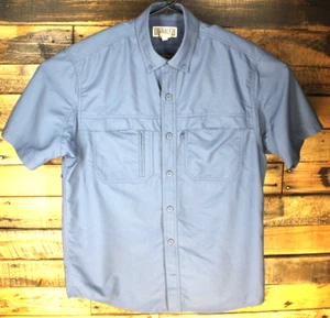 Duluth Polyester Blue Fishing Shirt, Medium, Short Sleeve   #H2971 - Picture 1 of 4
