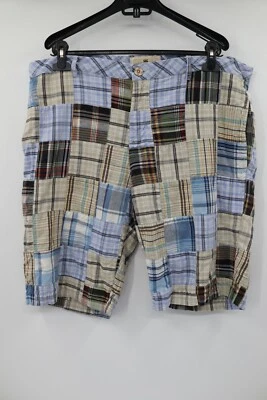 canterbury of new zealand men's 38 W40 patchwork linen blend shorts 11” rugby - Image 1 of 4
