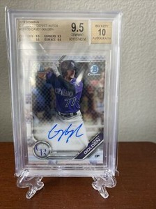2019 Bowman Chrome Casey Golden Prospect Autograph Auto #CPA-CG BGS 9.5/10