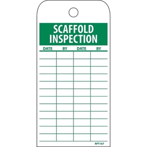 National Marker Accident Prevention Tags; Scaffold Inspection 6X3 Unrip Vinyl - Picture 1 of 1
