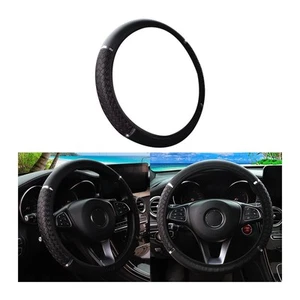 Elastic Car Steering Wheel Cover, Leather Stretch Vehicle Protector - Picture 1 of 5