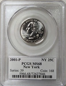 2001-P 25C PCGS MS68 - Clad New York Quarter - Picture 1 of 2