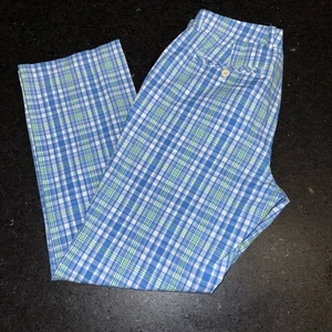 NUOVO VIGNETO VITI BLU VERDE BIANCO PLAID COTONE SLIM FIT ROTTURA MISURA 32x32 - Foto 1 di 9