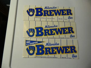 3 Milwaukee Brewers Candy Bar Wrapper one 1982 A. L. Champs Top! - Bild 1 von 1