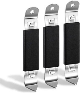 **3-Pack Magnetic Stainless Steel Flat Bottle Openers Small Beer Opener Tapper** - Picture 1 of 5