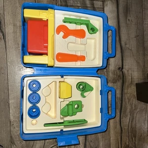 Tuff Stuff Workshop Tool Kit Blue Box Set Work Bench Tools Vintage 1978 Mattel - Picture 1 of 8