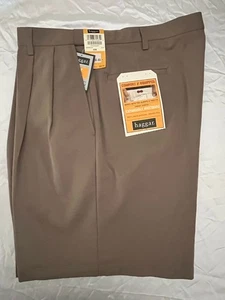 Haggar Comfort Band 40W Putty Shorts Pleated Front Shorts Expandable Waistband - Picture 1 of 6