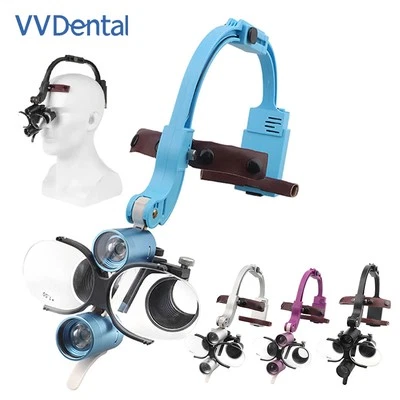 VVDENTAL Binocular Magnifying Glass 2.5X 3.5X Head-Mounted Double Battery with LED Light