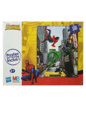 Spider-Sense Spider-Man 100-Piece Puzzle Hasbro Milton Bradley Marvel Comics New - Image 1 of 4