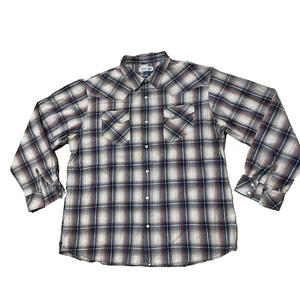Urban Pipeline Up Hemd Herren XXL braun kariert Perlen Druckknopf Western Cowboy 2XL 50" - Bild 1 von 22