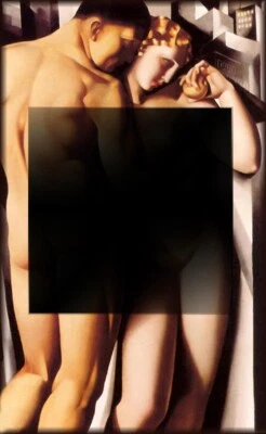 Pinturas al óleo pintadas a mano sobre lienzo "Tamara de Lempicka" 36x24 pulgadas #Adán y Eva Foto 1 de 4