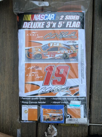 Nascar Carl Edwards # 19 Wincraft 2-Sided 3' X 5' Deluxe Flag w Grommets NEW! Cover