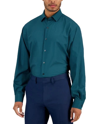 Camisa de vestir Alfani de corte regular para hombre, verde azulado, grande 16-16,5, 34-35 Foto 1 de 2