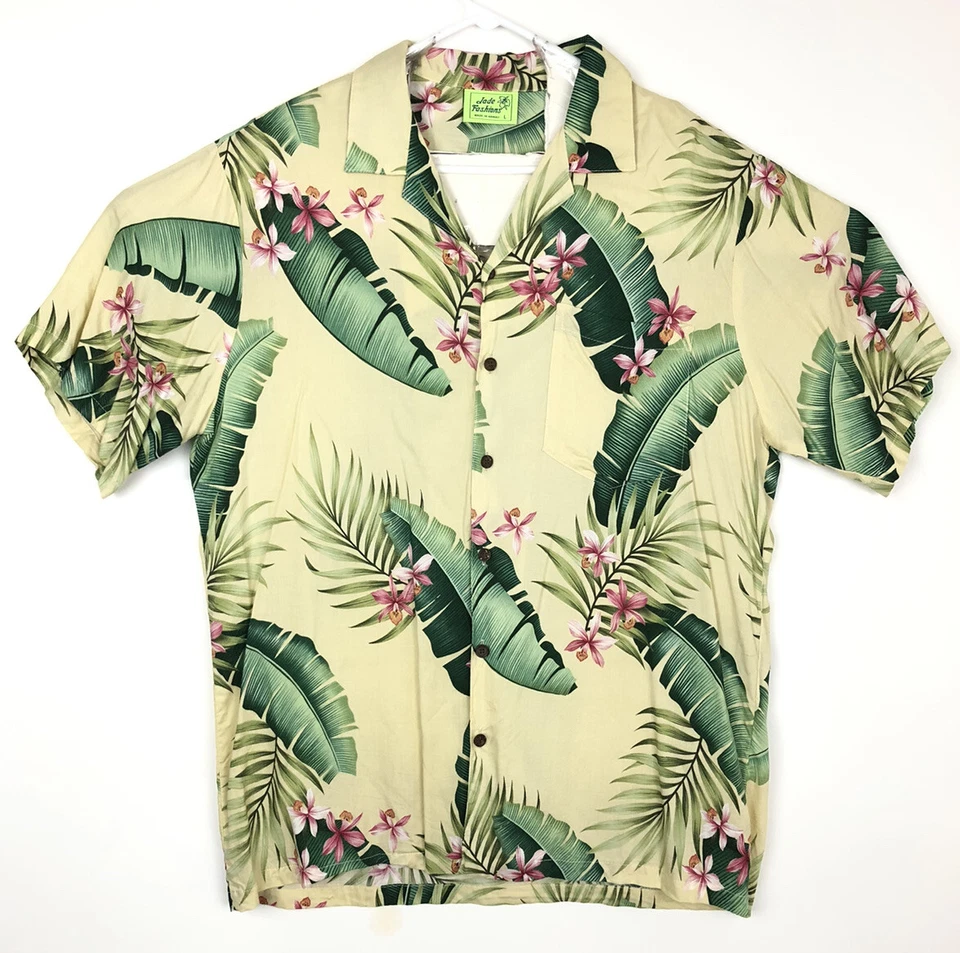 Camisa hawaiana de rayón grande para hombre de moda de jade hecha en Hawai vacaciones tropicales Foto 1 de 4