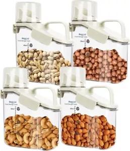 4 Stück Luftdicht Müslibehälter Spender Lebensmittel Aufbewahrung Trockenfutter Küche 1500ml - Bild 1 von 18