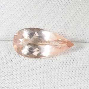 2.88 ct TOP LUSTROUS PEACH PINK NATURAL MORGANITE Pear See Vdo Re - Picture 1 of 2