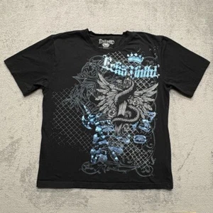 Ecko Unltd MMA Graphic T-Shirt Mens XL Black Wings Cross Crown Sword - Picture 1 of 5