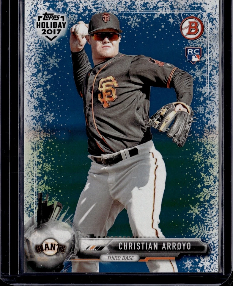 2017 Topps Holiday Bowman Christian Arroyo Blue Parallel Rookie Card 15/50 - Image 1 of 2