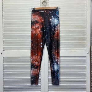 BlackMilk Red Galaxy Leggings Medium Stars Aurora Cosmic Space Full Length - Picture 1 of 9
