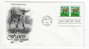 1991 Scott #2479 - 19¢ - FAWN - FDC ARTCRAFT ERROR COIL STAMPS BUT NOT COIL - Picture 1 of 1