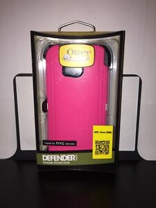New OtterBox Defender Series Case and Belt Clip HTC One M8 Neon Pink Authentic