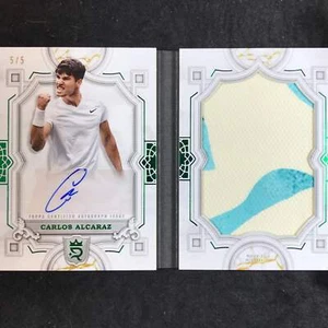 2024 Topps Royalty Tenis CARLOS ALCARAZ Jumbo Reliquia Auto Folleto Verde 5/5 - Imagen 1 de 3