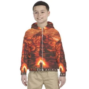 Kids Hoodie Red Dragons Hoodie Unisex For Children - Picture 1 of 4