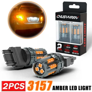 3157 4157 Front LED Turn Signal Light Bulbs for Toyota Sequoia 2001-2017 Amber - Picture 1 of 12