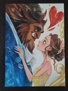 2023 Kakawow Diverse Disney The Beauty and Beast  1/1 Sketch Auto - Picture 1 of 2