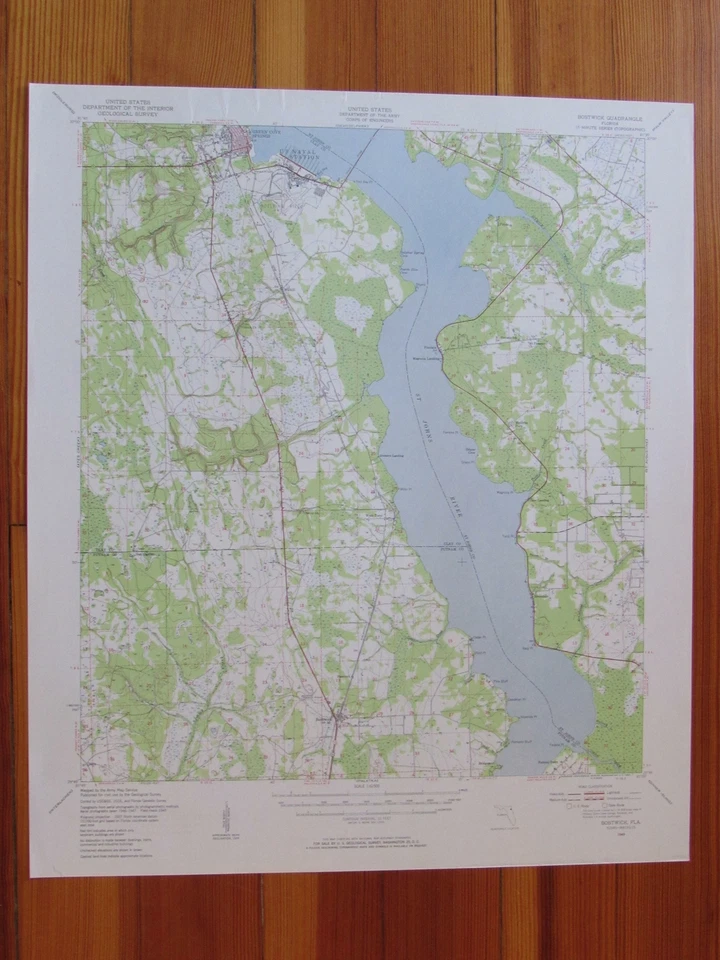 Bostwick Florida 1955 Original Vintage USGS Topo Map - Image 1 of 1