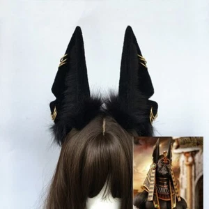 Anubis Wolf Cat Dog Ears Black Hairhoop Headwear for Cosplay Costume Accessories - Picture 1 of 9