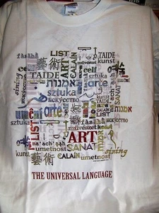 ART Universal Language Short Sleeve T-Shirt SIZE XL - Picture 1 of 1