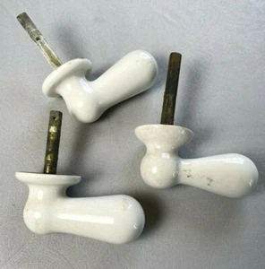 3 Antique Porcelain TIOLET TANK HANDLES ~ RepUrPoSe! Each Slightly Different - Picture 1 of 7