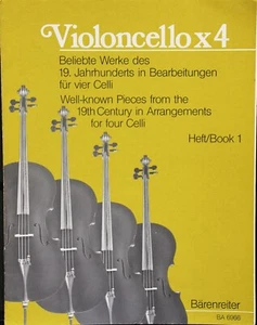 Violoncello x 4. Book 1 . 19th century pieces arranged for 4 cellos. - Picture 1 of 2
