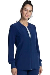 Cherokee Scrubs #319 Zip Front detailed Scrub Jacket in "Navy" Size XS - Picture 1 of 3