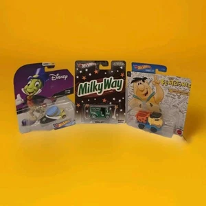 Lot of (3) Various Hot Wheels ~ Milkyway ▪︎ Flintstones ▪︎ Disney - Picture 1 of 9