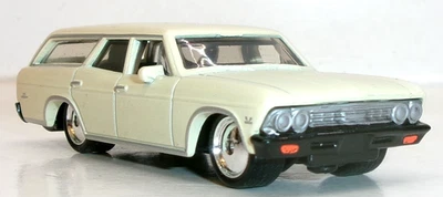 LOOSE 2025 MATCHBOX 1:64 CREAM 1966 CHEVY CHEVELLE WAGON WHEEL SWAP REAL RIDERS - Image 1 of 4