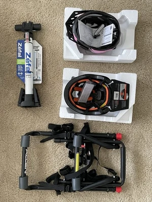 Bicycle rack and Accessories (Bike rack, Air Pump, 2 Helmets) — 第 1/4 张图片