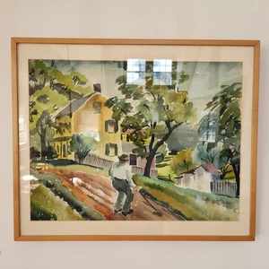 Pintura Acuarela WPA Rara por Alice Acheson Michigan DC Mujer Artista Jardín - Imagen 1 de 18