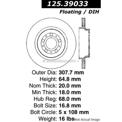 For Volvo XC90 2003-2014 Centric Rear Brake Rotor Disc GAP - Изображение 1 из 2