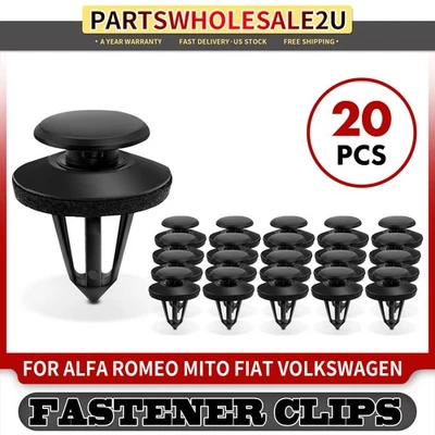 20x Nylon Black Trim Panel Retaining Clip for Alfa Romeo Mito Fiat Volkswagen VW - Image 1 of 4