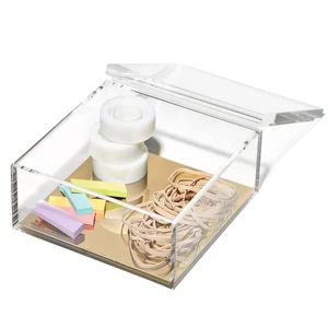 Acrylic Desk Organizer w/Gold Base – Functional & Elegant Odds & Ends Box for... - Picture 1 of 9